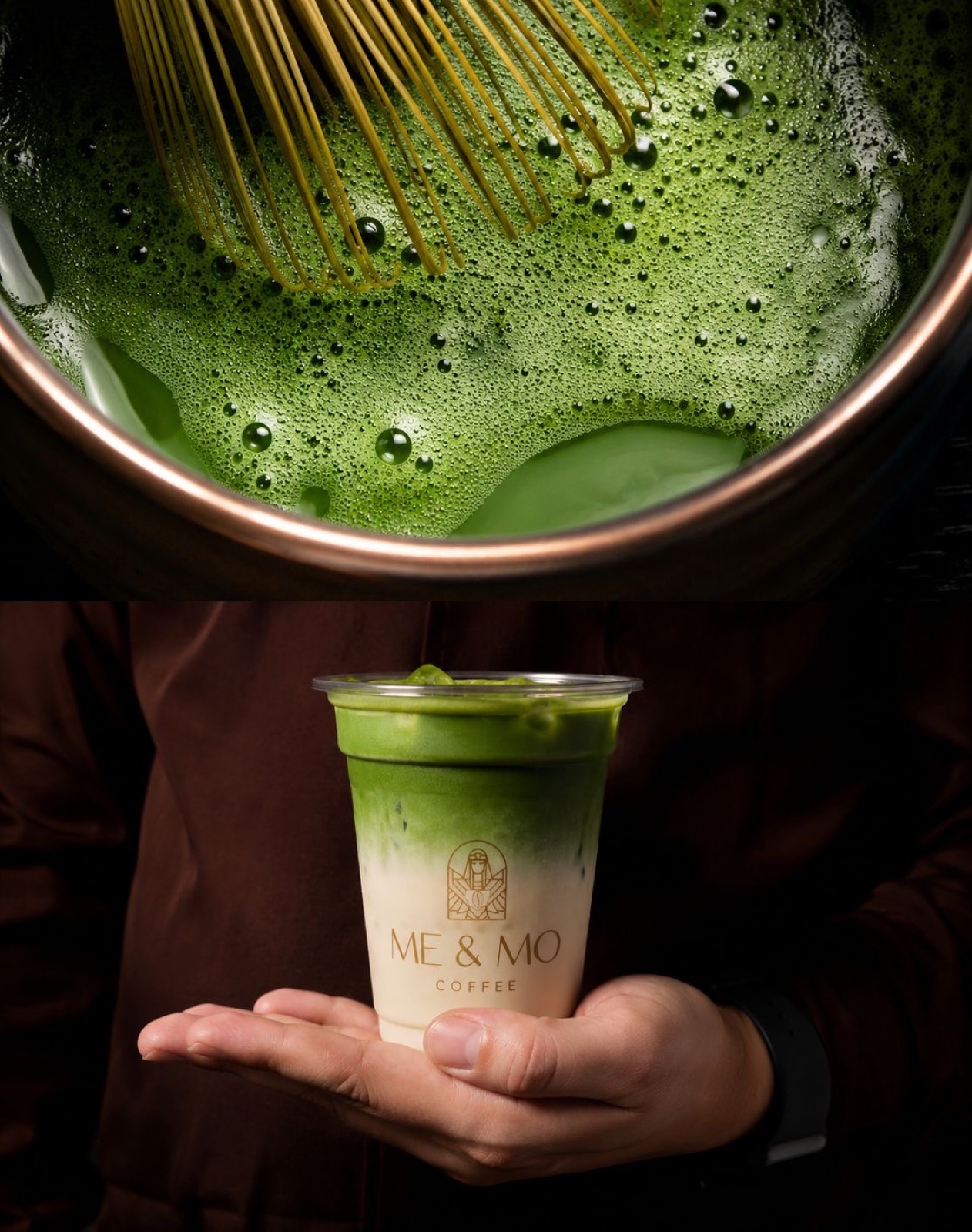 Matcha mit Bambusbesen